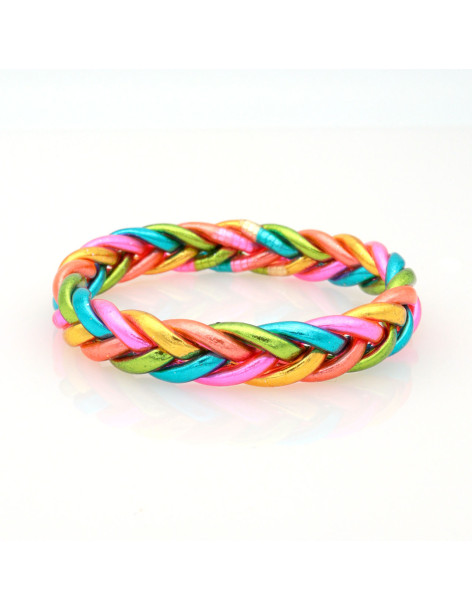 Jonc Bouddhiste tressé 5 couleurs peps
