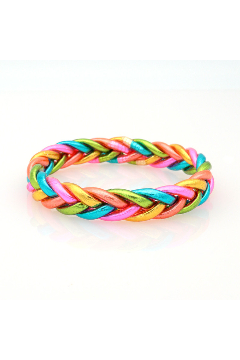 Jonc Bouddhiste tressé 5 couleurs peps