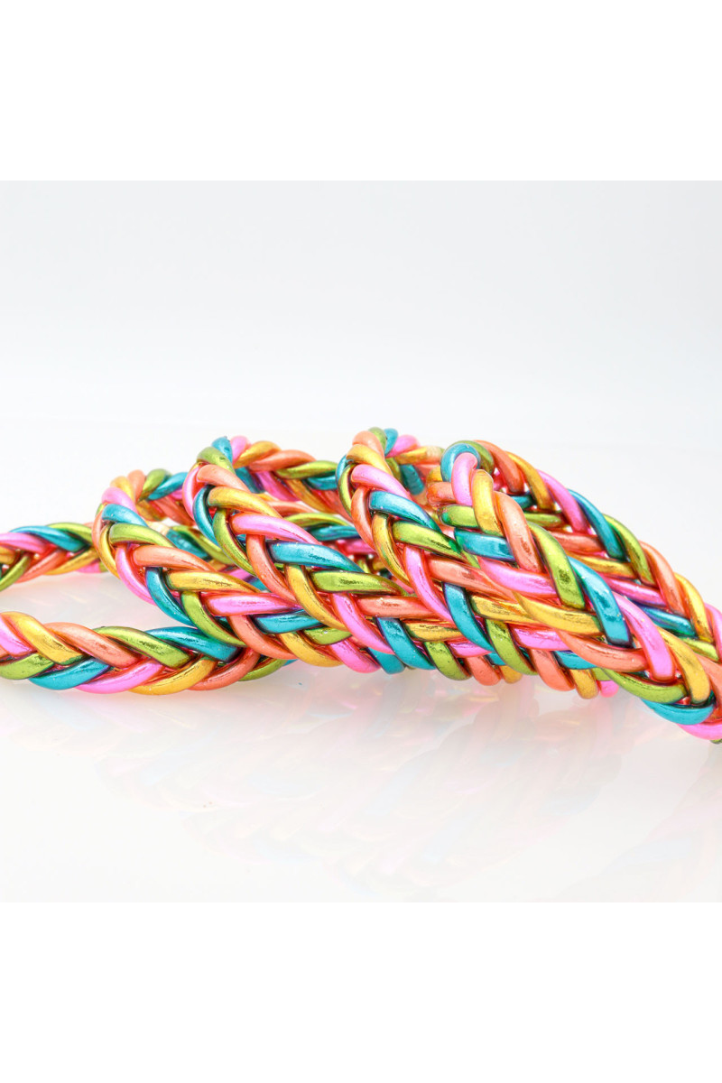 Jonc Bouddhiste tressé 5 couleurs peps