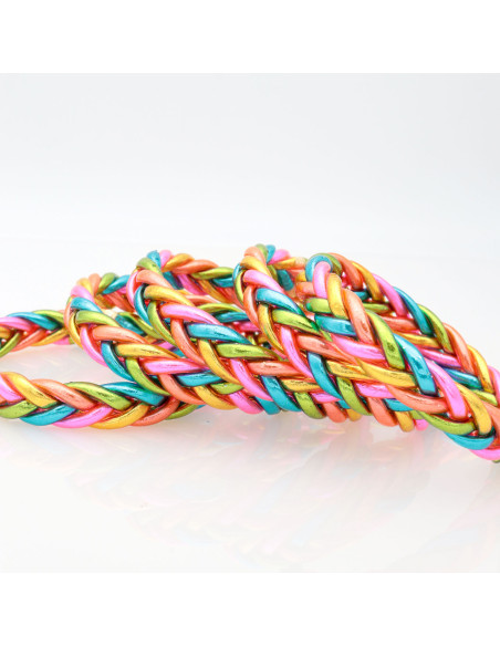 Jonc Bouddhiste tressé 5 couleurs peps