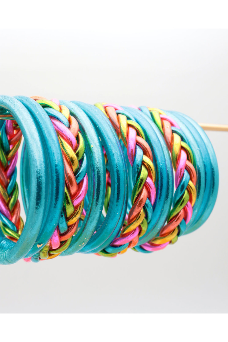 Jonc Bouddhiste tressé 5 couleurs peps
