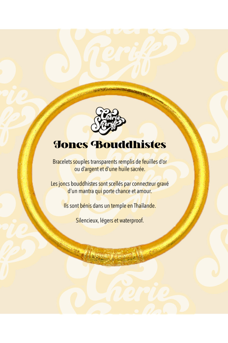 Jonc Bouddhiste Mantra DORÉ qualité supérieure (à partir de 10€)