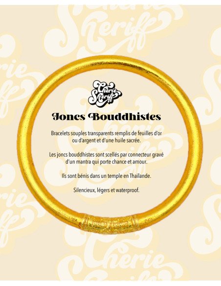 Jonc Bouddhiste Mantra DORÉ qualité supérieure (à partir de 10€)