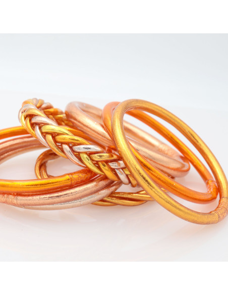 Jonc Bouddhiste torsadé ORANGE