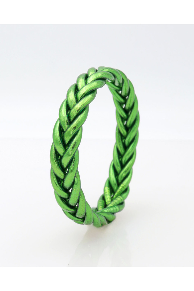 Jonc Bouddhiste tressé Vert Scarabée