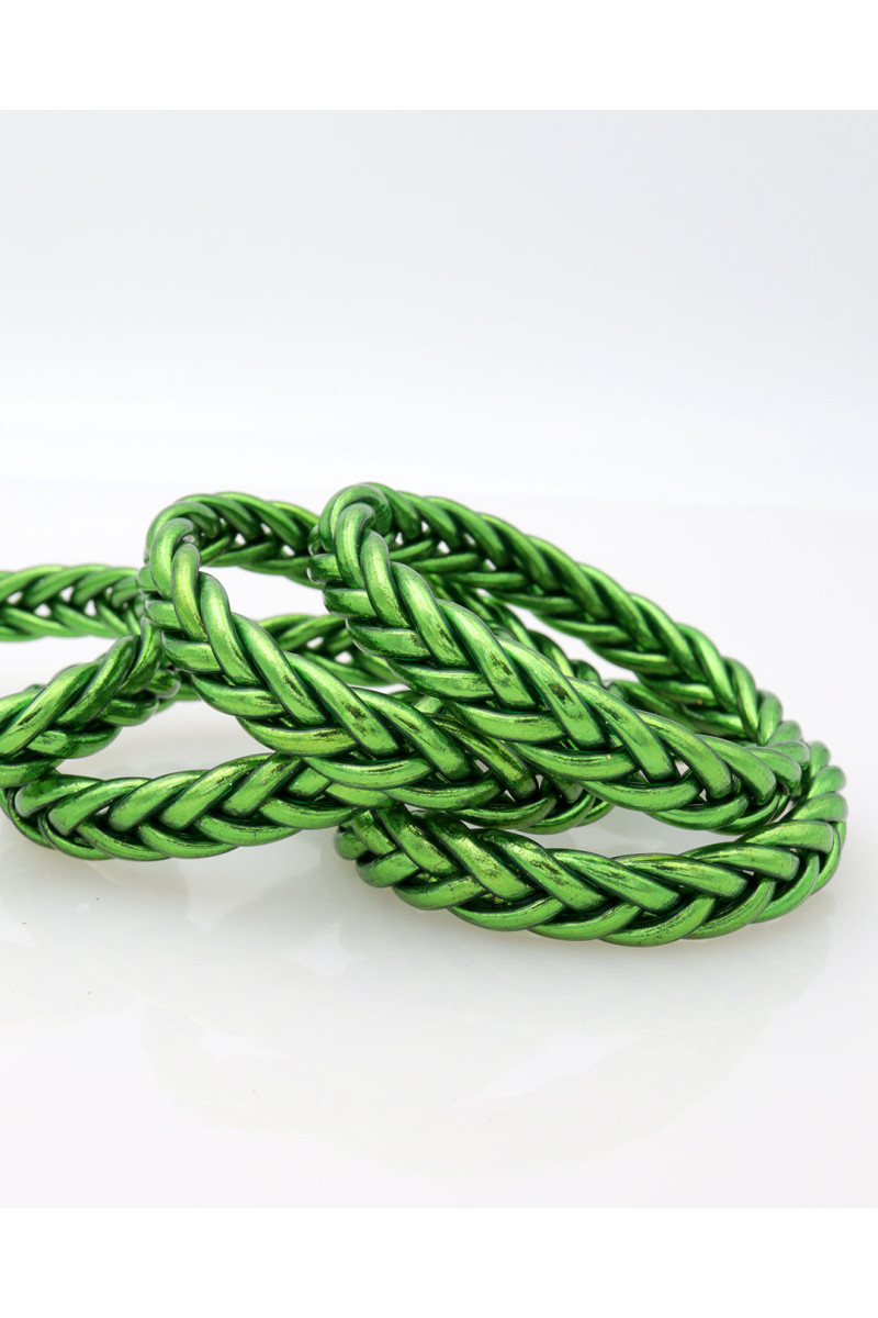 Jonc Bouddhiste tressé Vert Scarabée