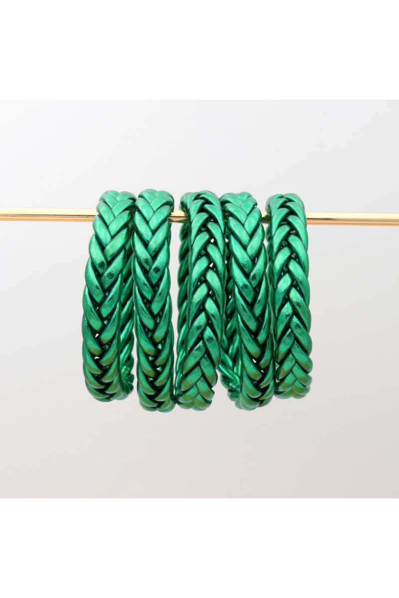 Jonc Bouddhiste tressé Vert Paon