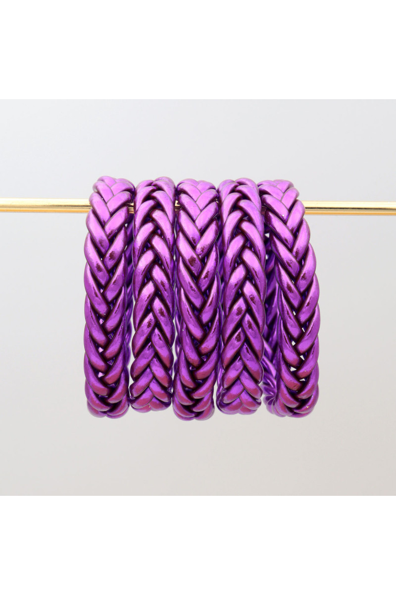 Jonc Bouddhiste tressé Violet foncé
