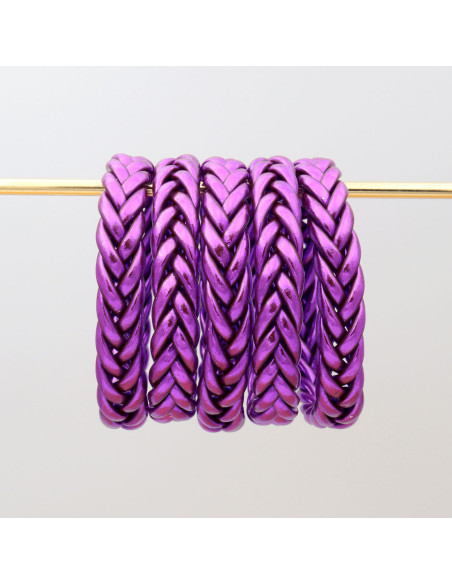 Jonc Bouddhiste tressé Violet foncé