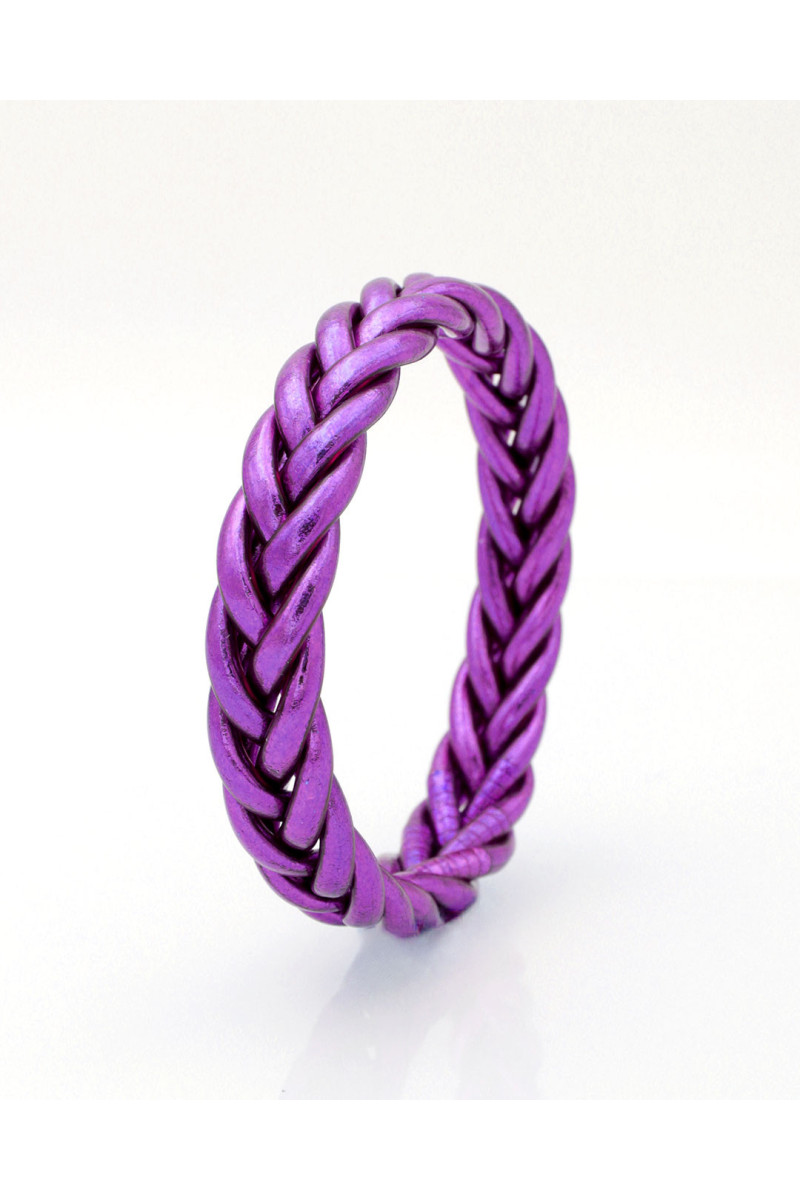 Jonc Bouddhiste tressé Violet foncé