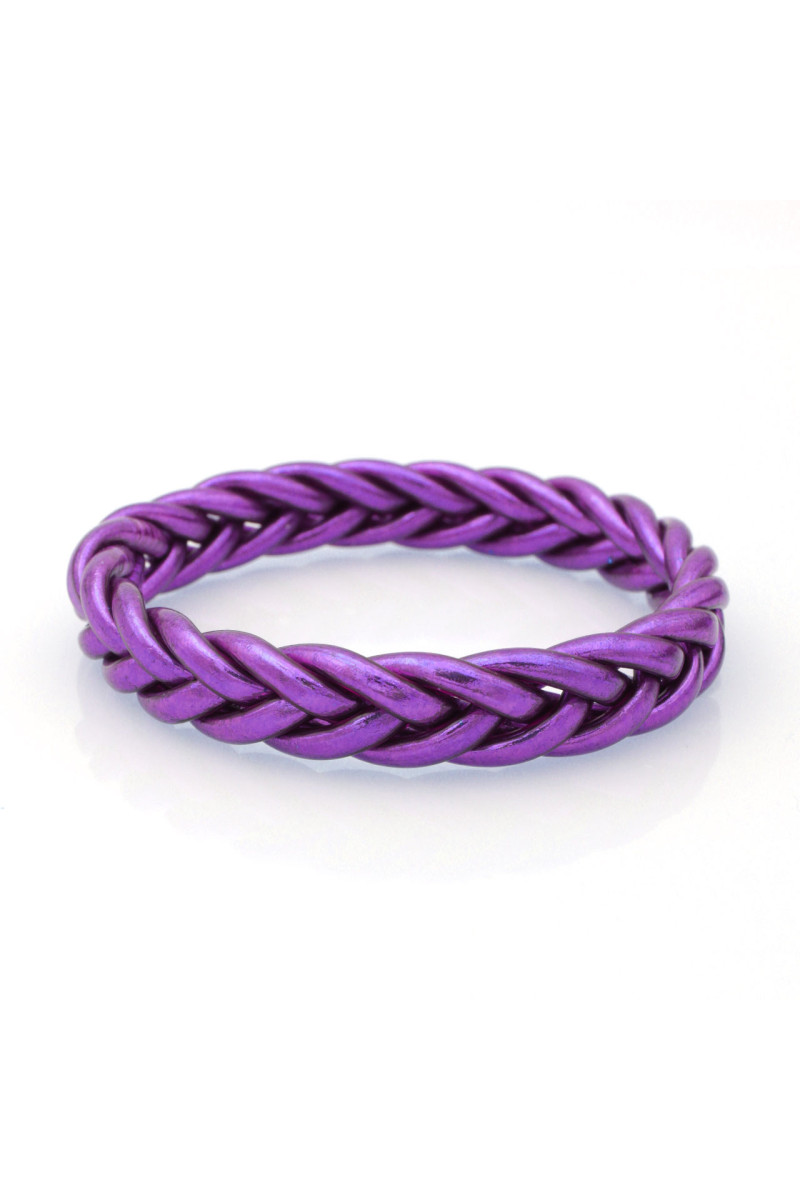 Jonc Bouddhiste tressé Violet foncé