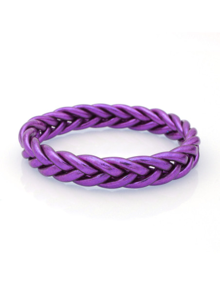 Jonc Bouddhiste tressé Violet foncé