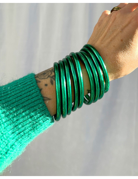 Jonc Bouddhiste Mantra GREEN FONCÉ qualité supérieure (à partir de 10€) 2