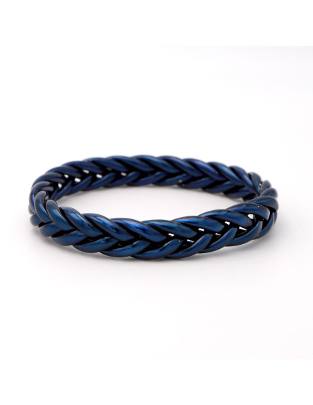 Jonc Bouddhiste tressé COSMIC BLUE