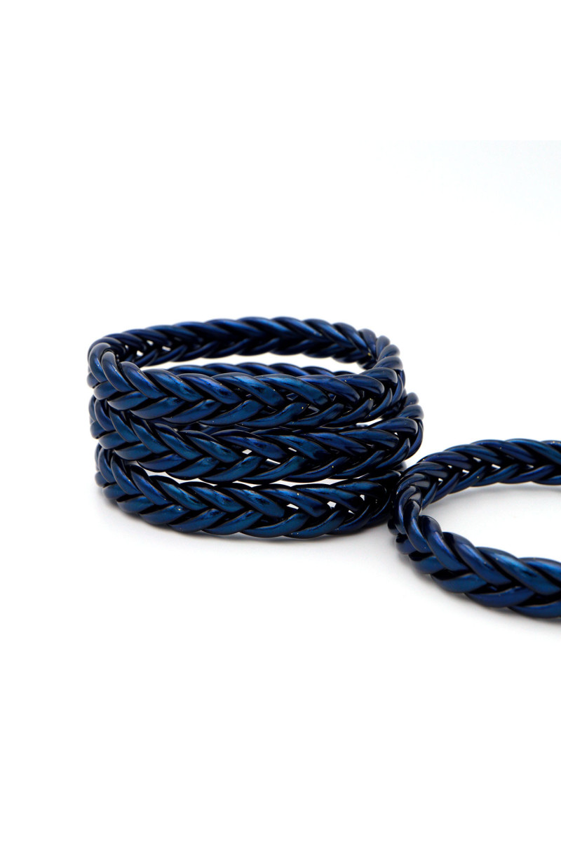 Jonc Bouddhiste tressé COSMIC BLUE