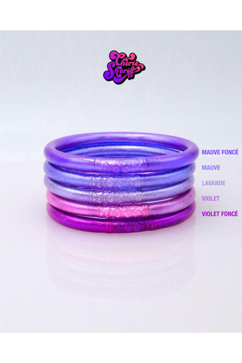Jonc Bouddhiste Mantra MAUVE FONCÉ qualité supérieure (à partir de 10€)