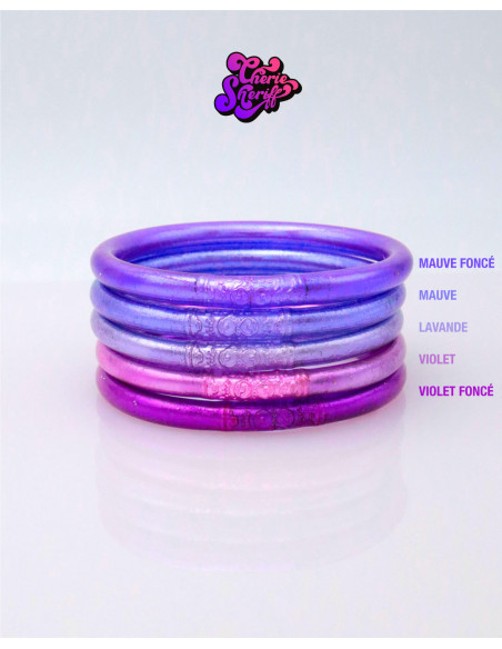 Jonc Bouddhiste Mantra MAUVE FONCÉ qualité supérieure (à partir de 10€)