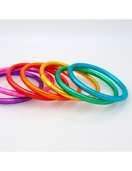 Lot de 7 joncs bouddhistes mantra RAINBOW