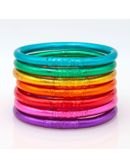 Lot de 7 joncs bouddhistes mantra RAINBOW