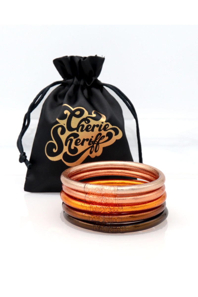 Lot de 5 joncs bouddhistes Champagne et Chocolat