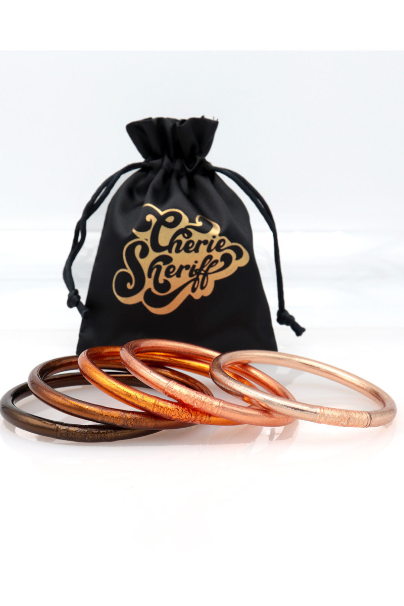 Lot de 5 joncs bouddhistes Champagne et Chocolat