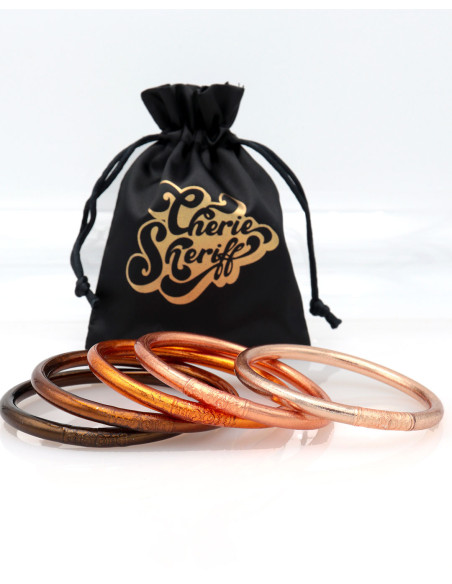 Lot de 5 joncs bouddhistes Champagne et Chocolat