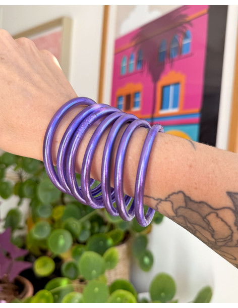 Jonc Bouddhiste Mantra MAUVE FONCÉ qualité supérieure (à partir de 10€) 2