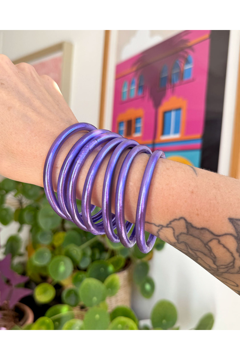 Jonc Bouddhiste Mantra MAUVE FONCÉ qualité supérieure (à partir de 10€)