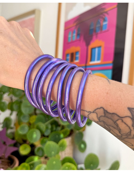Jonc Bouddhiste Mantra MAUVE FONCÉ qualité supérieure (à partir de 10€)