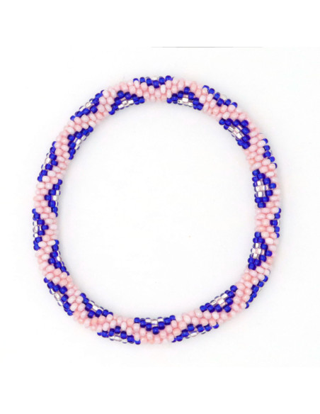 Bracelet Népalais 50 Rose Bleu