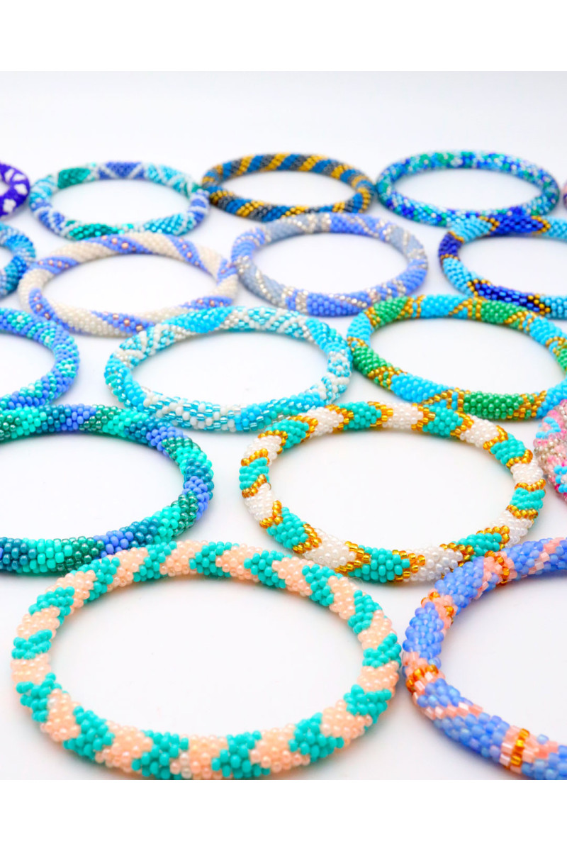 Bracelet Népalais 50 Rose Bleu