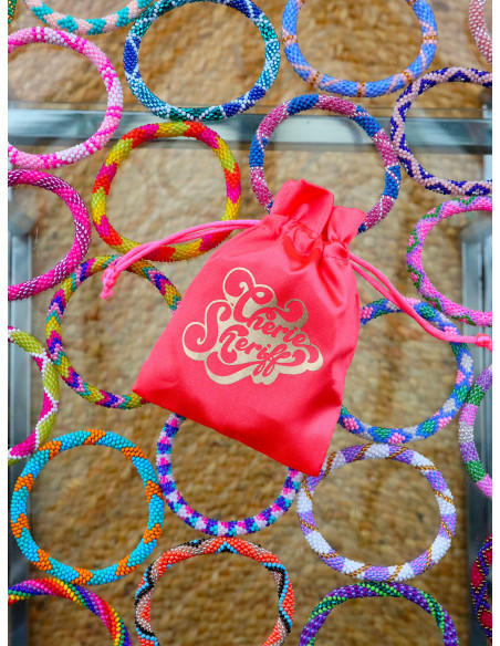 Bracelet Népalais 50 Rose Bleu