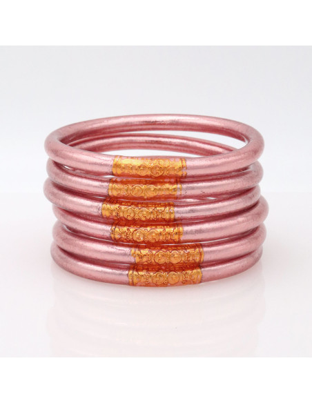 Jonc Bouddhiste ROSE GOLD avec mantra ABRICOT