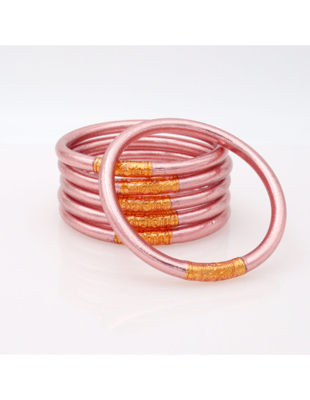 Jonc Bouddhiste ROSE GOLD avec mantra ABRICOT