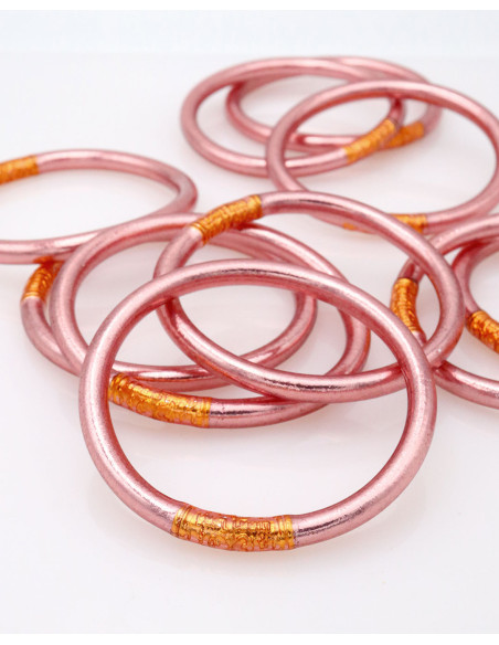 Jonc Bouddhiste ROSE GOLD avec mantra ABRICOT