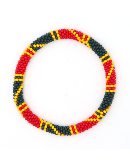 Bracelet Népalais B26 rouge jaune