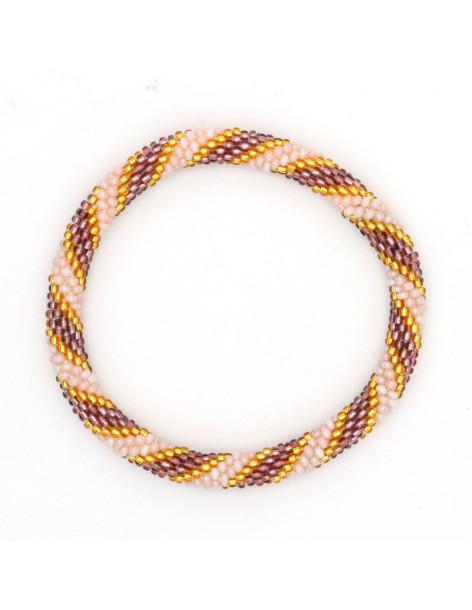 Bracelet Népalais C46 Rose poudré Or