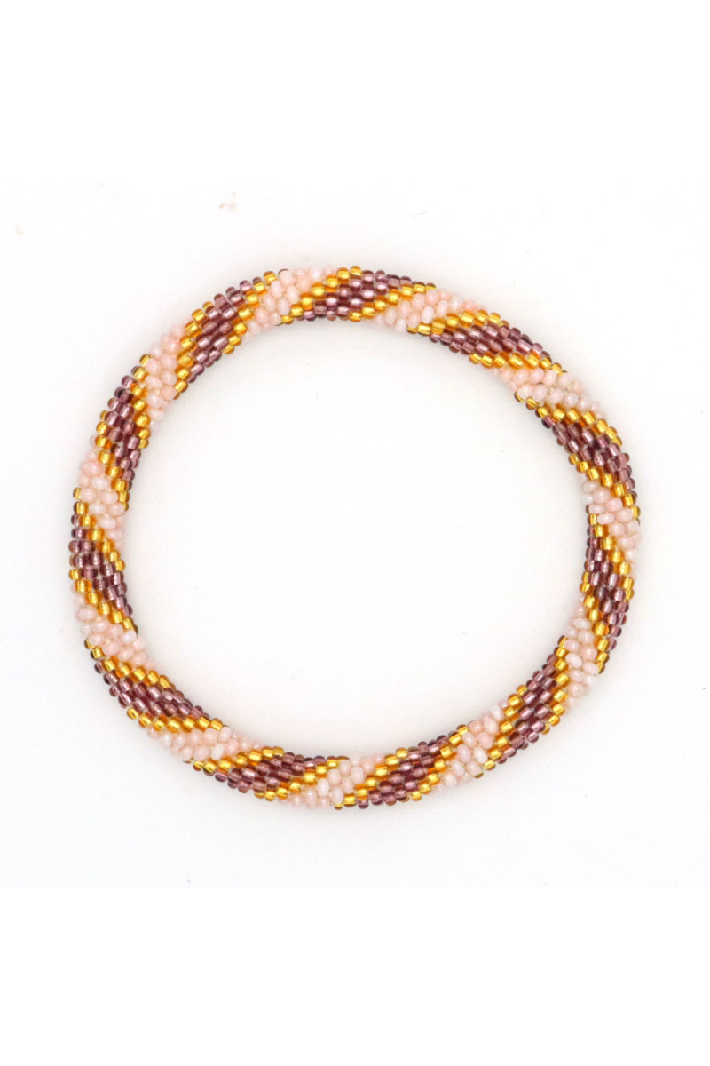 Bracelet Népalais C46 Rose poudré Or