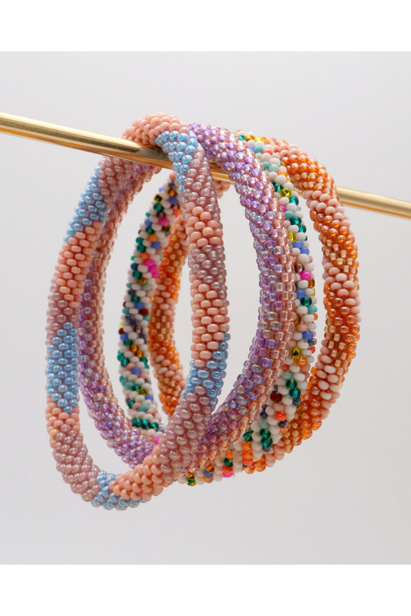 Bracelet Népalais C30 Rose poudré Corail