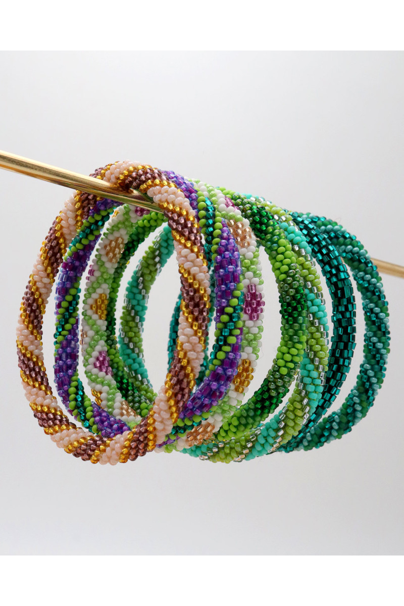 Bracelet Népalais C46 Rose poudré Or
