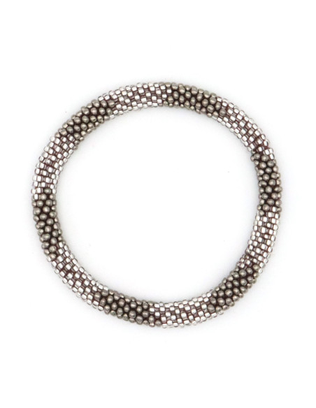 Bracelet Népalais D58 Argenté Gris