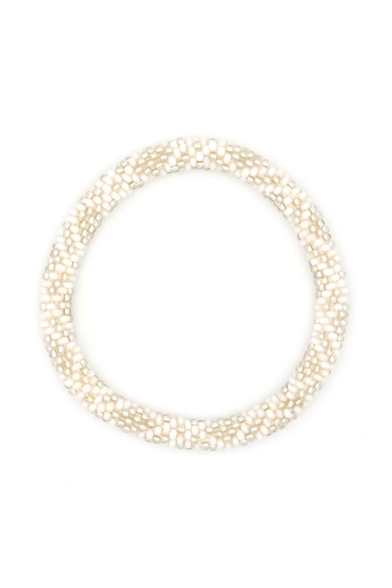 Bracelet Népalais D43 Blanc Argenté