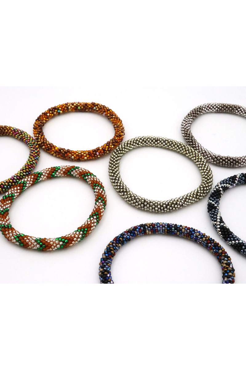 Bracelet Népalais D58 Argenté Gris