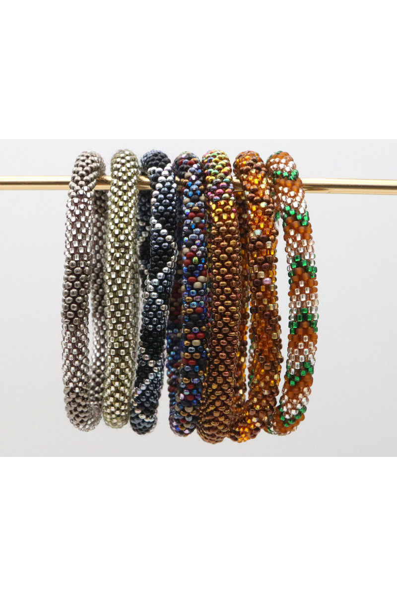 Bracelet Népalais D58 Argenté Gris