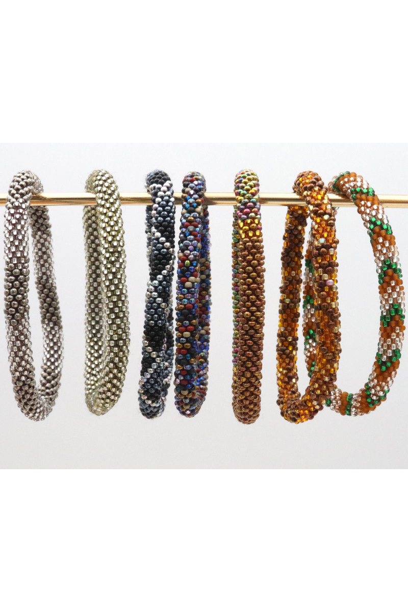 Bracelet Népalais D58 Argenté Gris