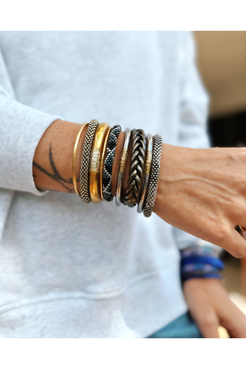 Bracelet Népalais D58 Argenté Gris