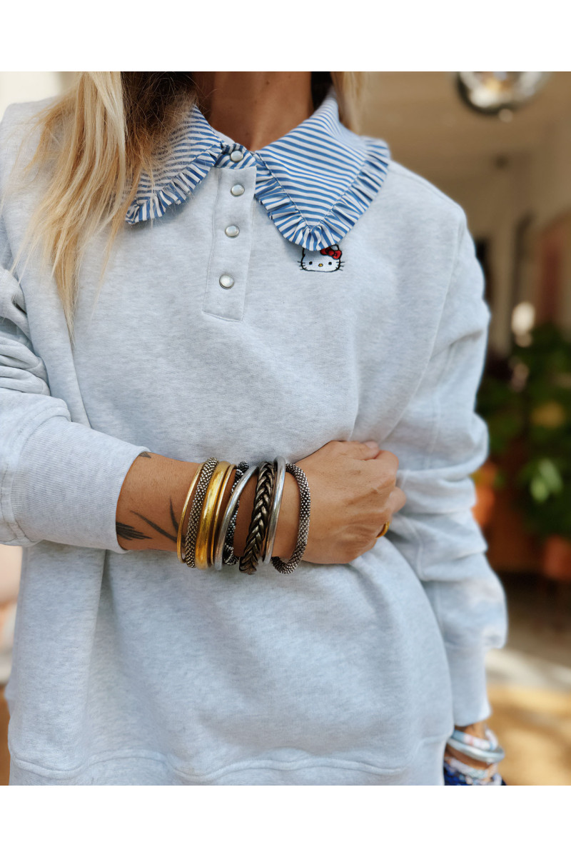 Bracelet Népalais D58 Argenté Gris
