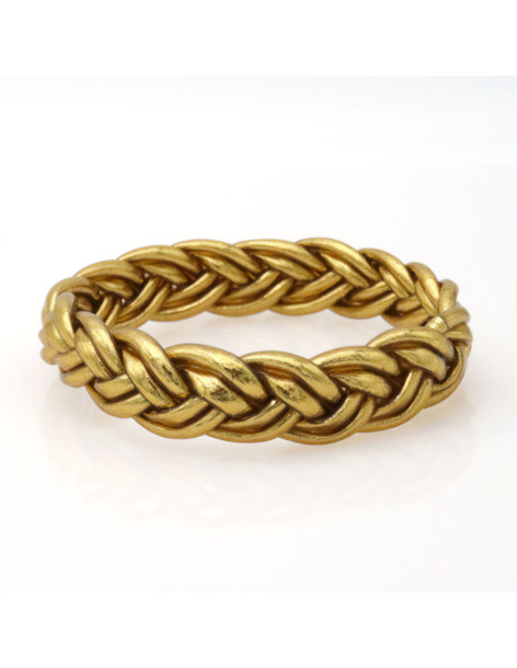 Jonc double tresse DORÉ ANTIQUE