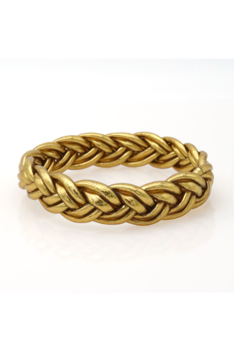 Jonc double tresse DORÉ ANTIQUE