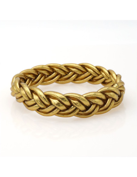 Jonc double tresse DORÉ ANTIQUE